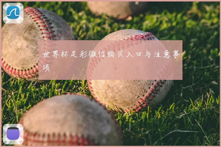 世界杯足彩微信购买入口与注意事项